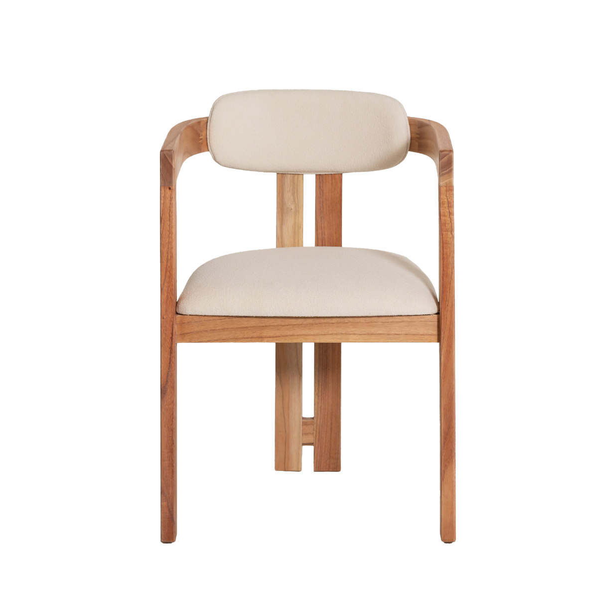 Chaise en bois de mindy et tissu bouclette Suzie (lot de 2)