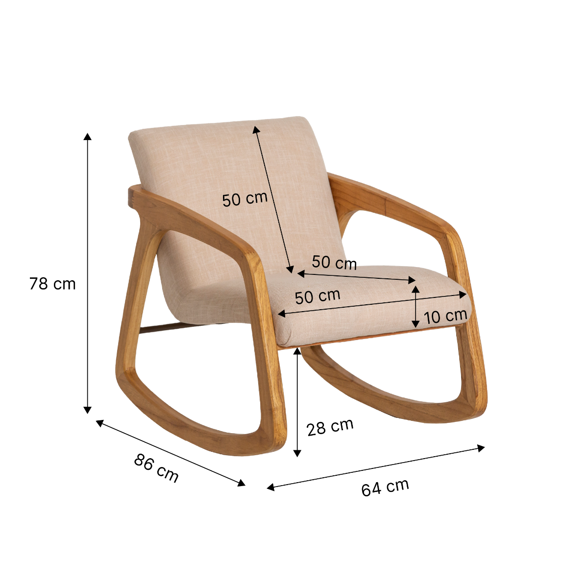 Rocking chair en bois de mindy Suzie