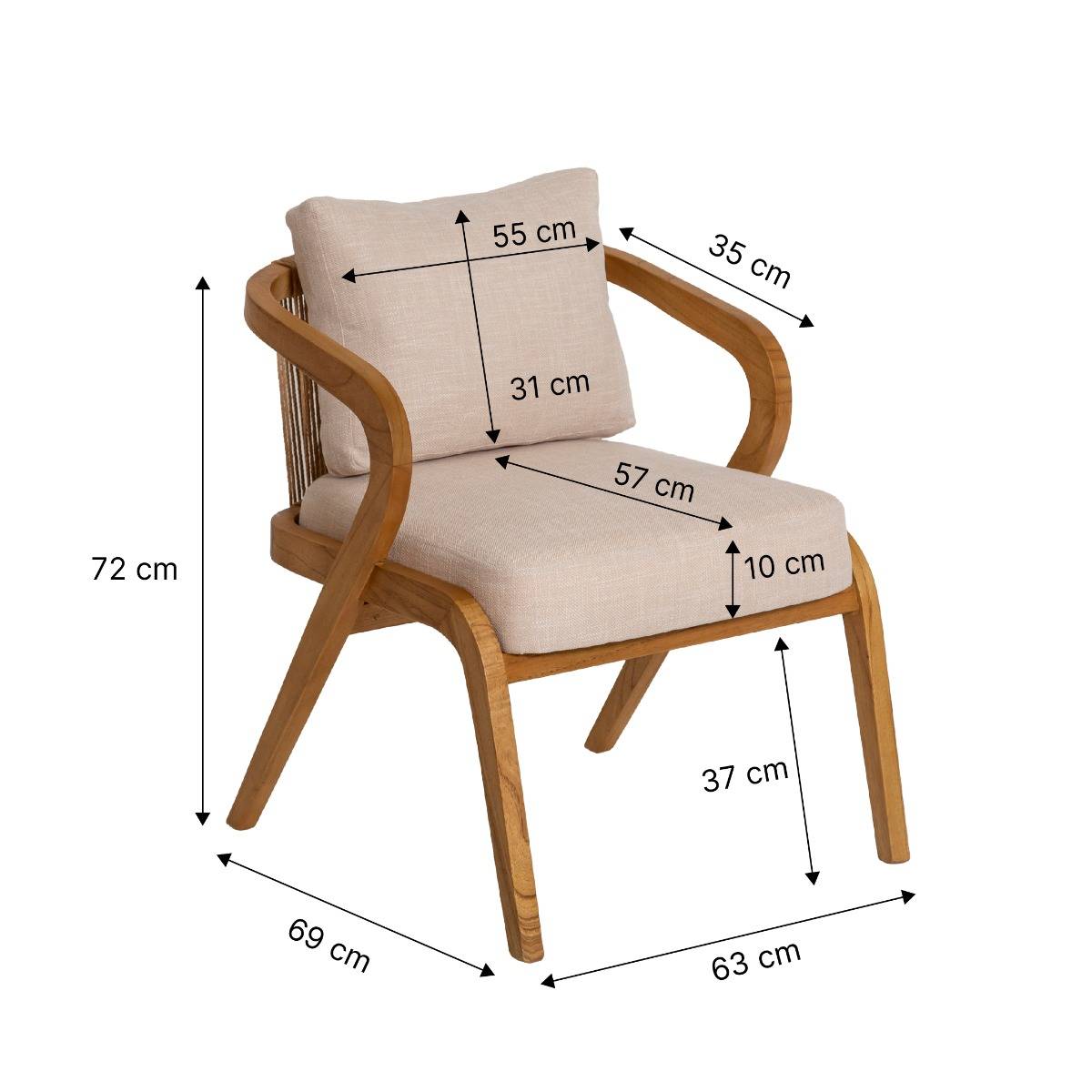 Fauteuil en bois de mindy Suzie