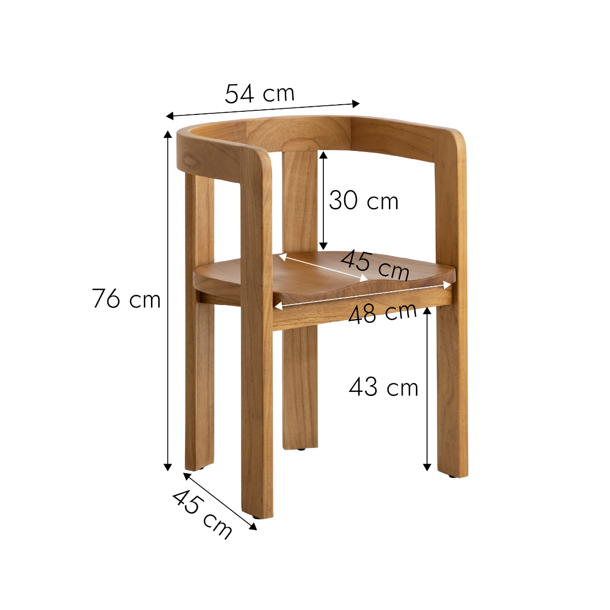Chaise en bois de mindy Suzie 2 (lot de 2)