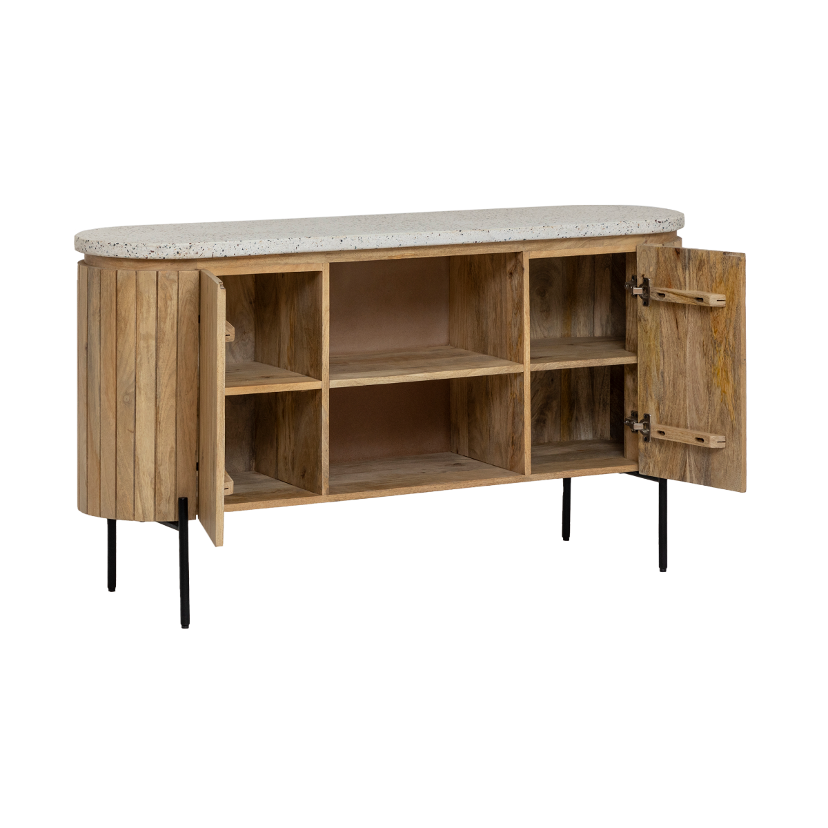 Buffet en bois de manguier et terrazzo Lou