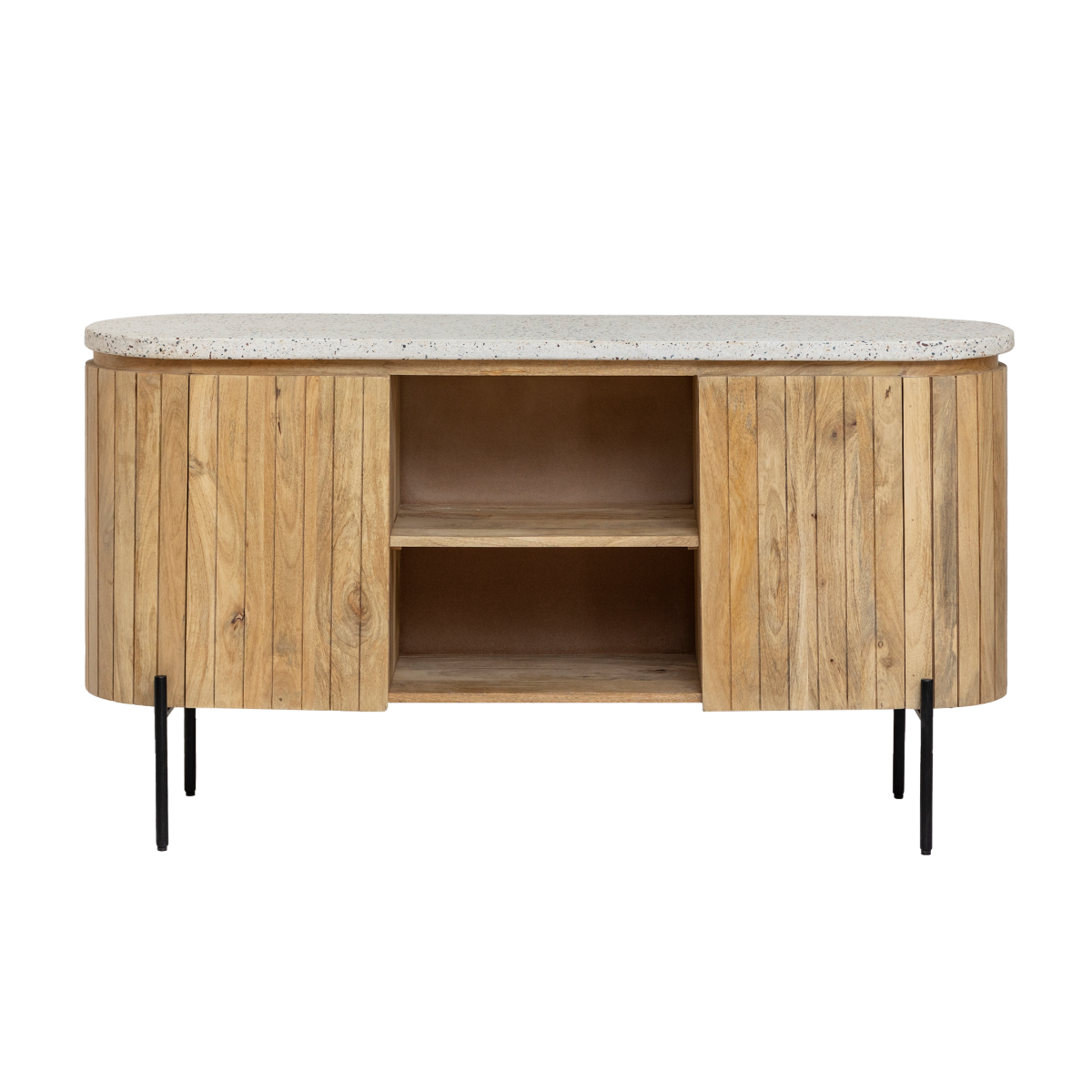 Buffet en bois de manguier et terrazzo Lou