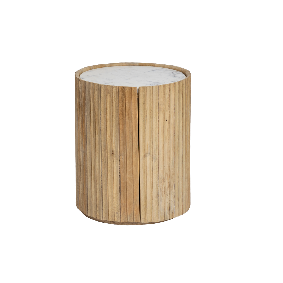 Table de chevet en bois de manguier et marbre Moana