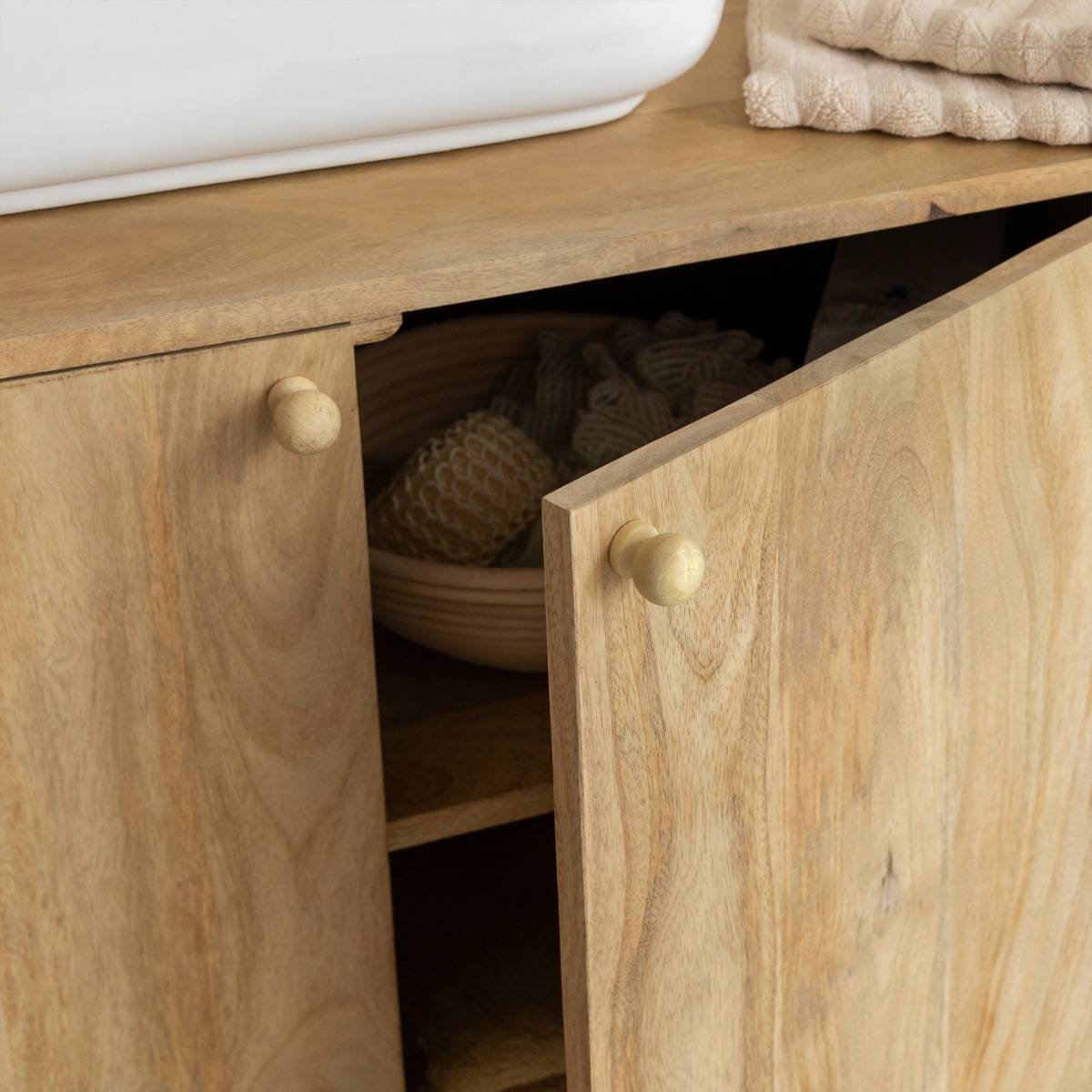 Meuble sous vasque en bois de manguier Tonin