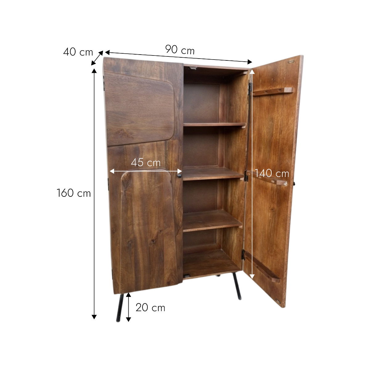Armoire en bois de manguier Gavin