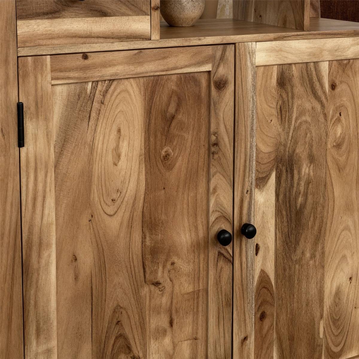 Bibliothèque asymétrique en bois d'acacia Nathan