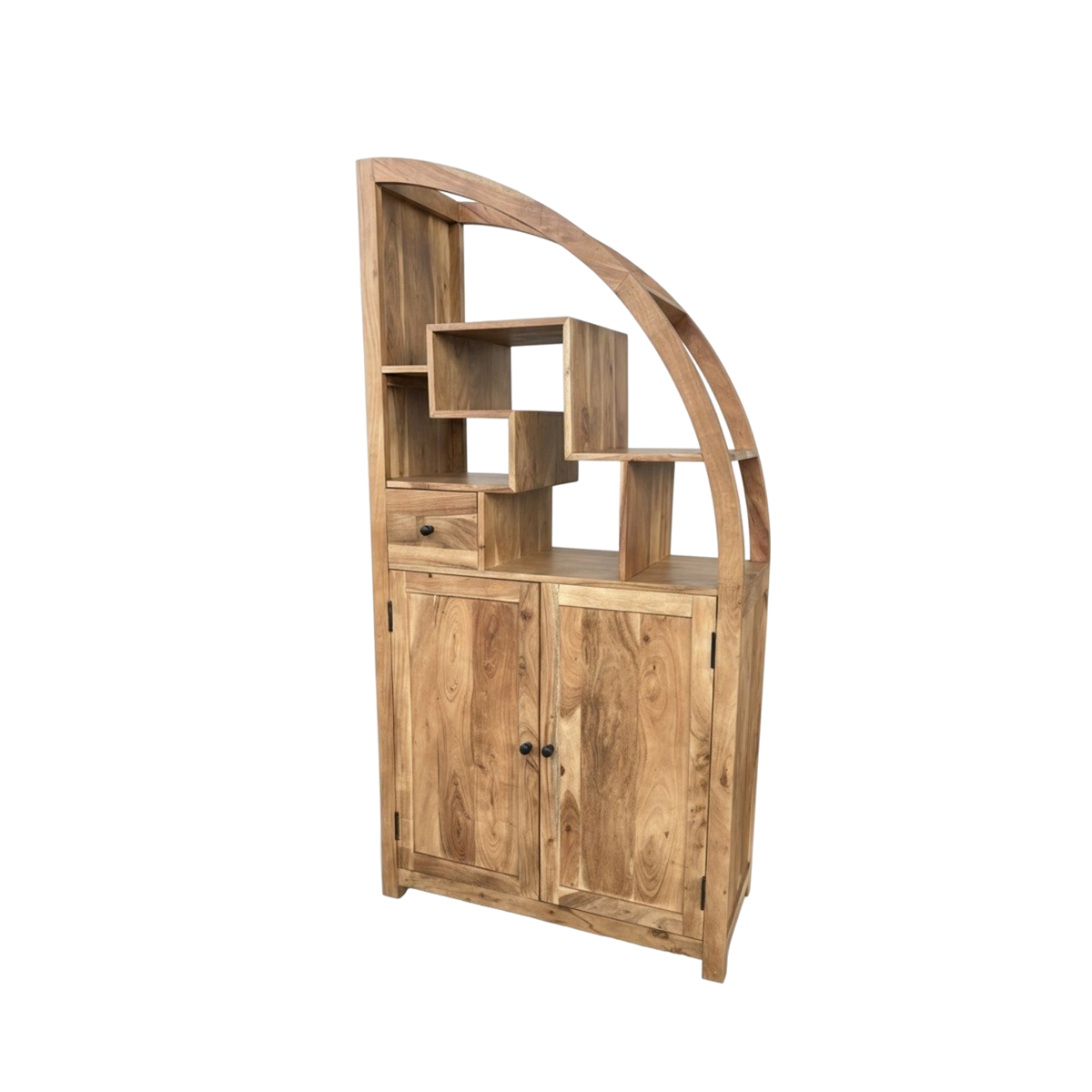 Bibliothèque asymétrique en bois d'acacia Nathan