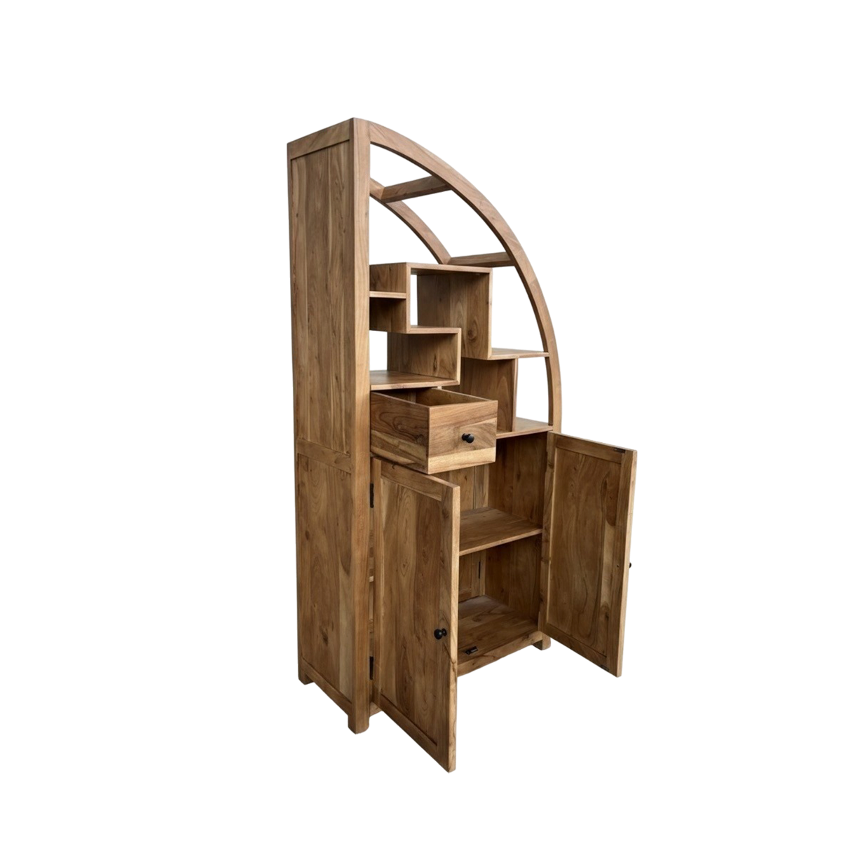 Bibliothèque asymétrique en bois d'acacia Nathan