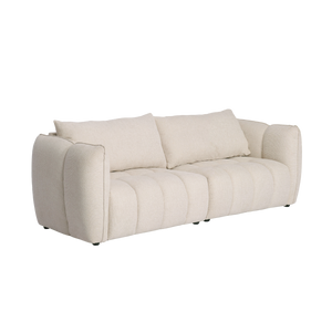 Canapé en tissu beige 3 places Kaori