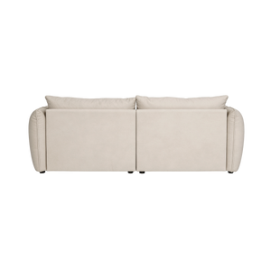 Canapé en tissu beige 3 places Kaori