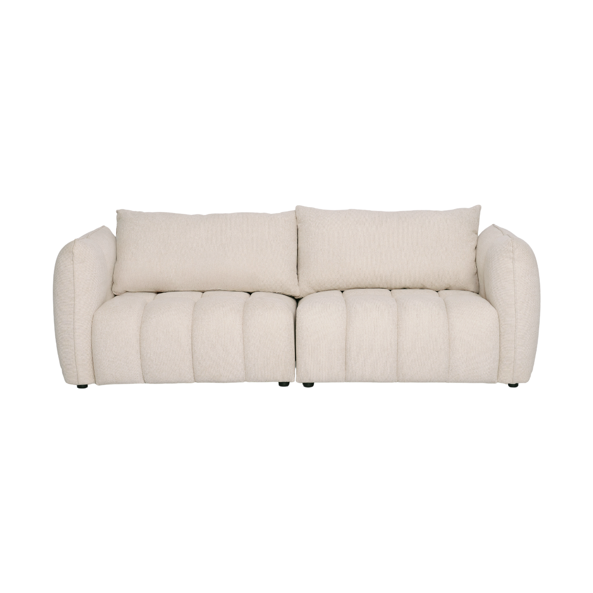 Canapé en tissu beige 3 places Kaori