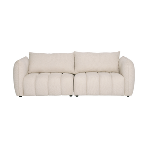 Canapé en tissu beige 3 places Kaori
