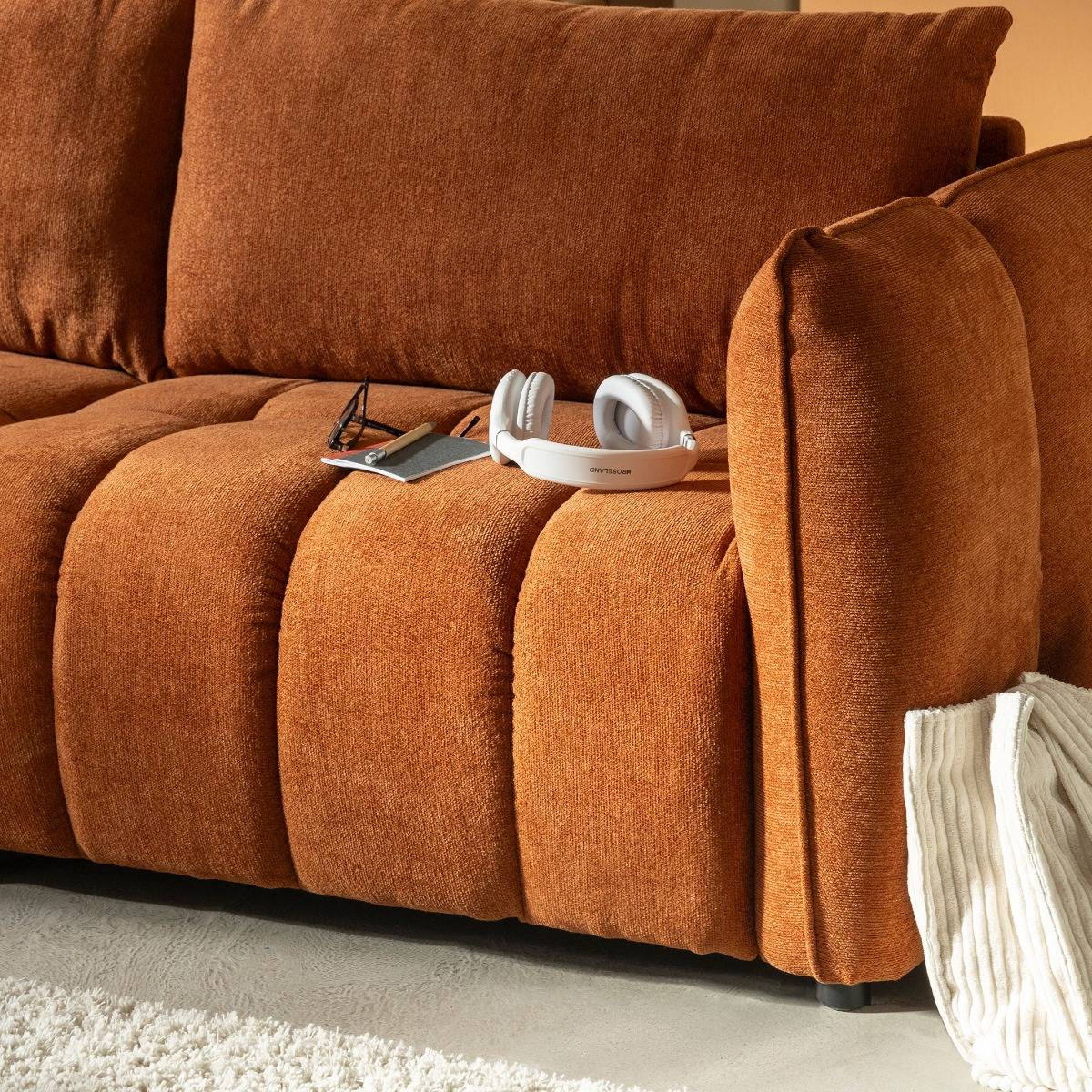 Canapé en tissu terracotta Kaori