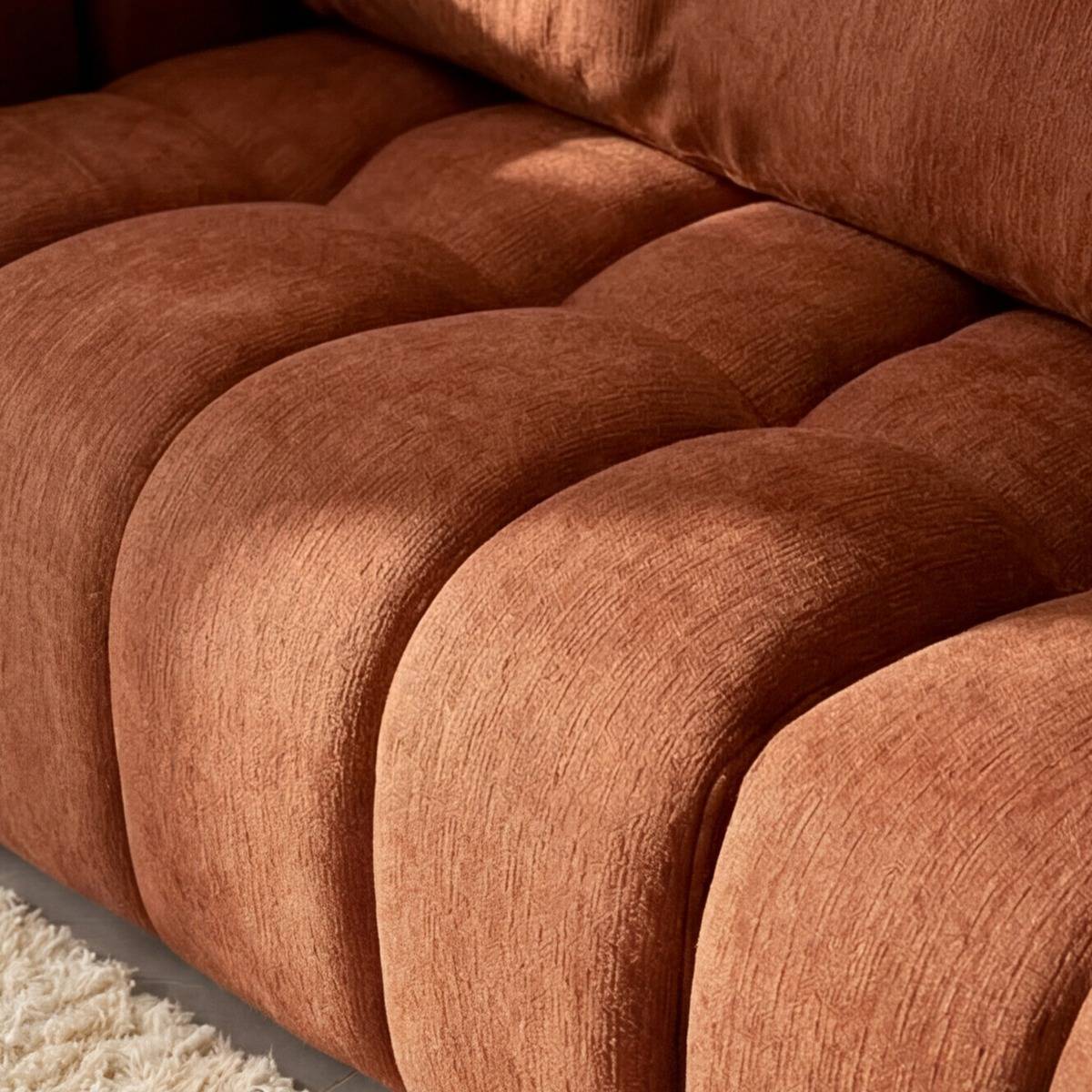 Canapé en tissu terracotta Kaori