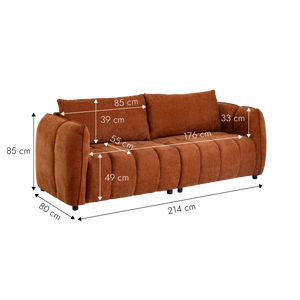 Canapé en tissu terracotta Kaori