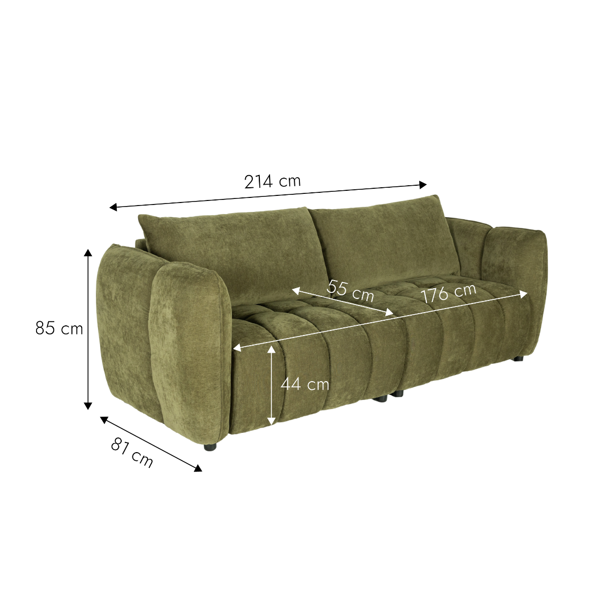 Canapé en velours vert Kaori