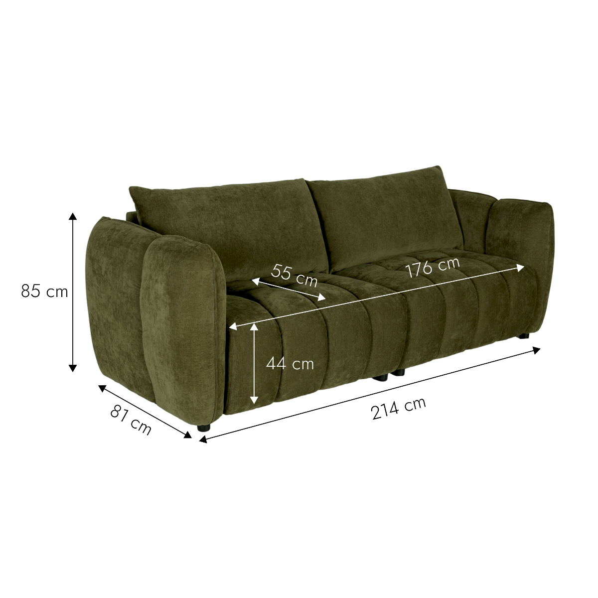 Canapé en velours vert Kaori