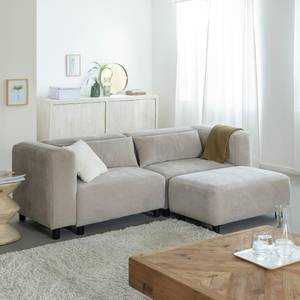 Canapé d'angle beige en tissu Caroline