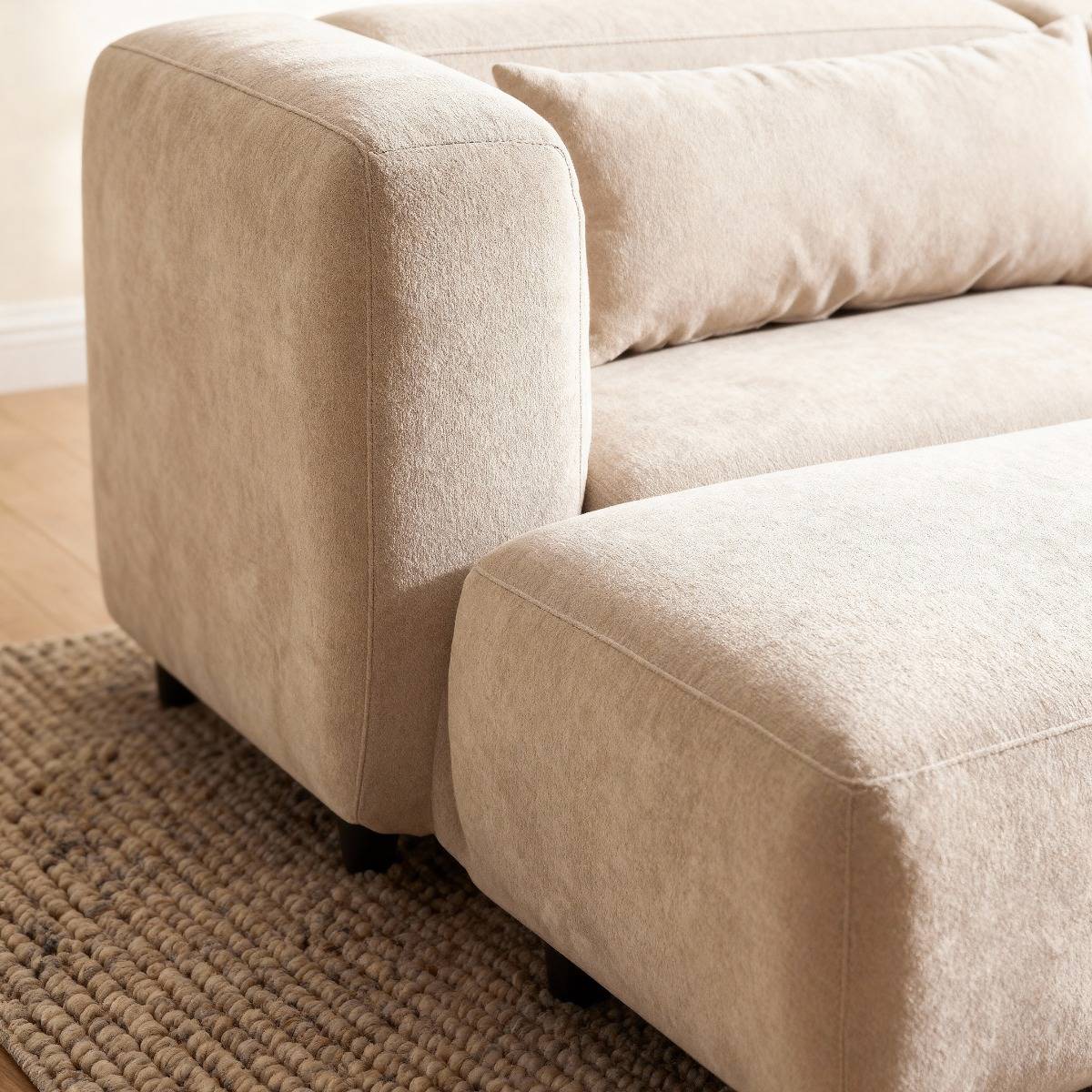 Canapé d'angle écru Solyne