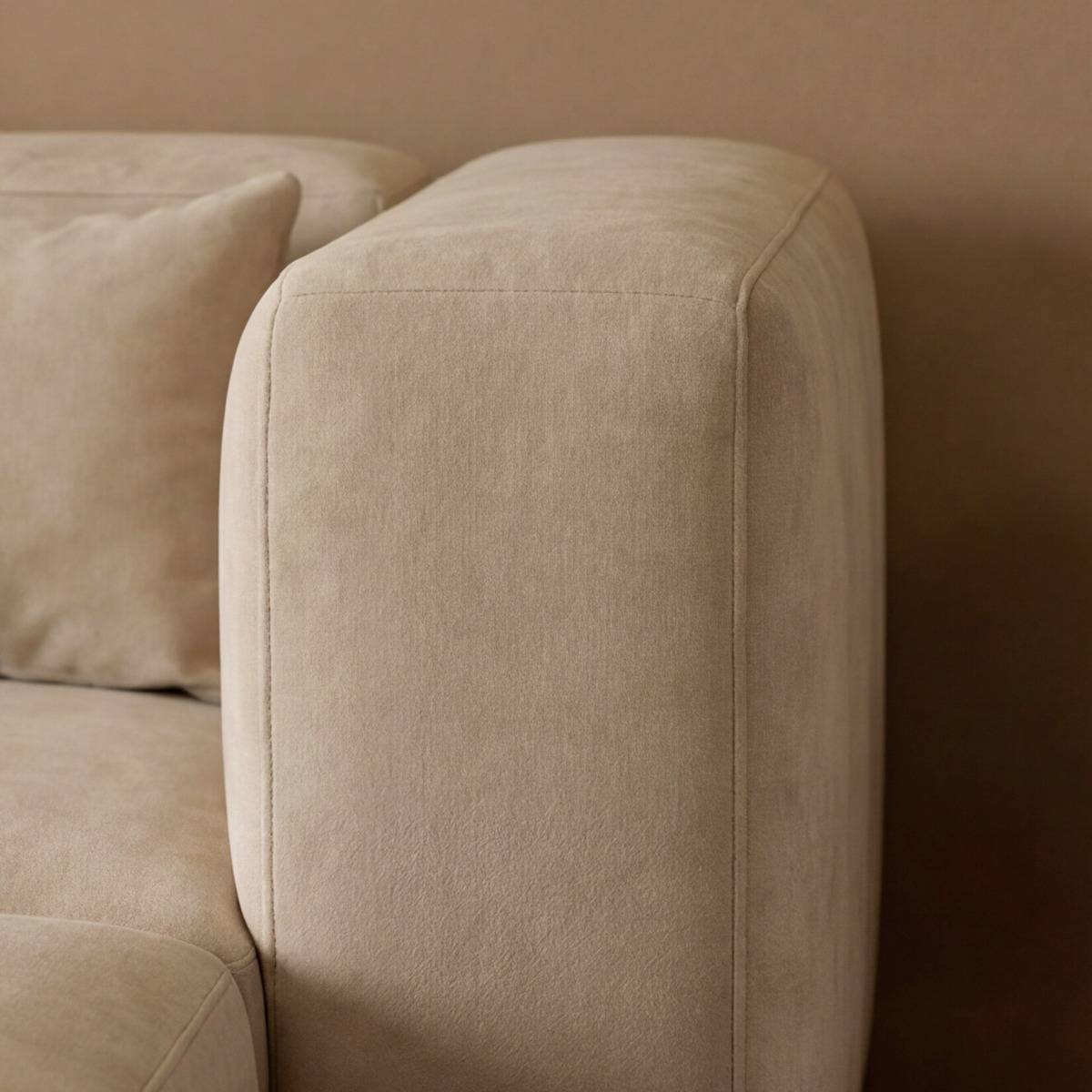 Canapé d'angle beige Solyne