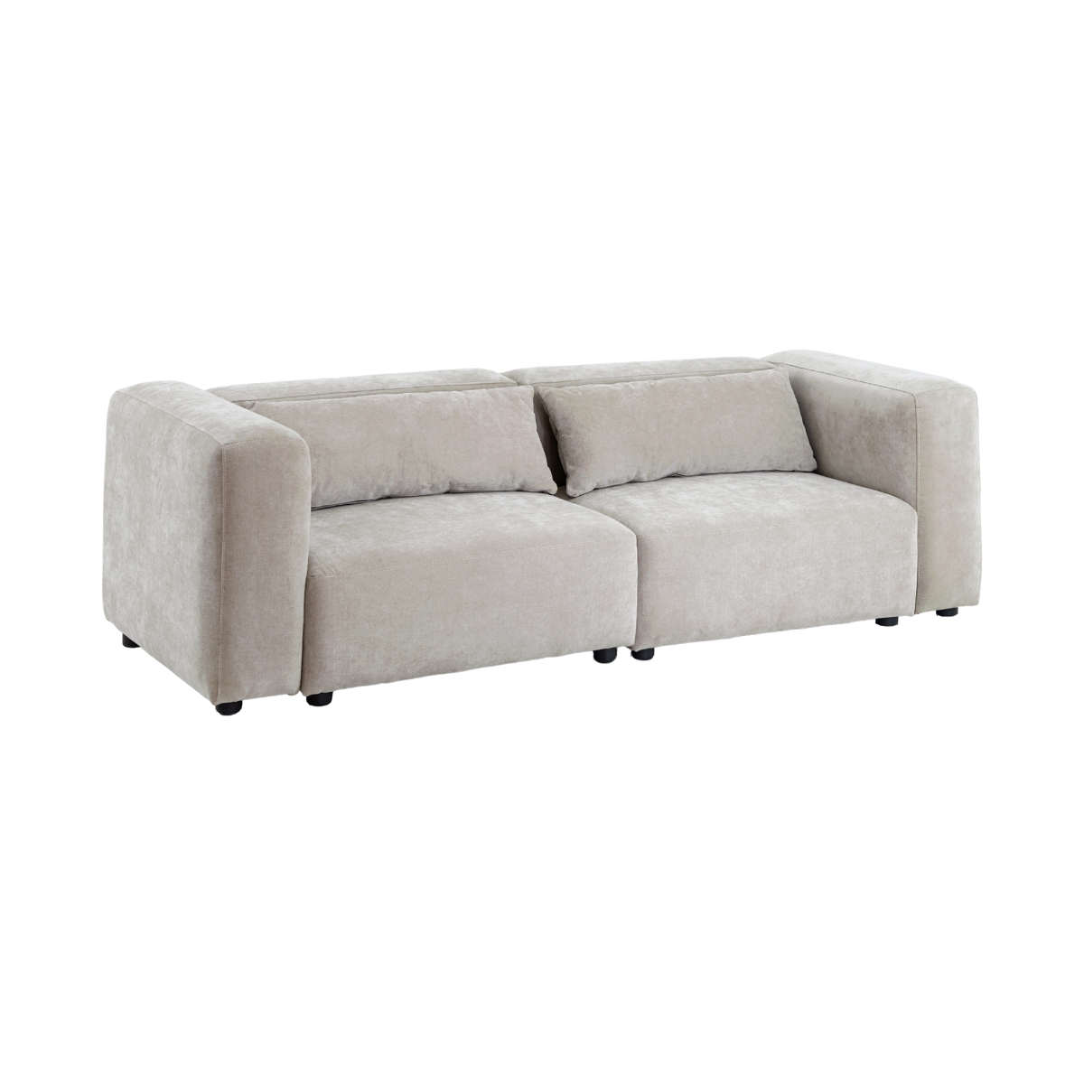 Canapé d'angle beige en tissu Caroline