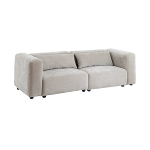 Canapé d'angle beige en tissu Caroline