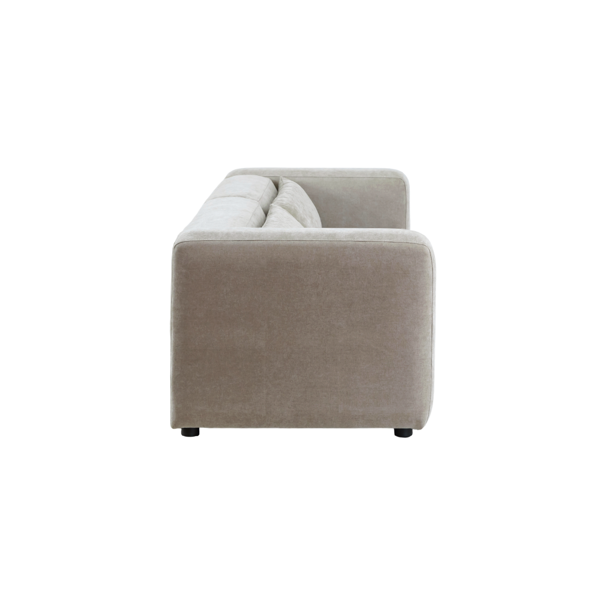 Canapé d'angle beige en tissu Caroline