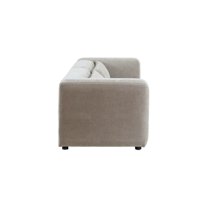 Canapé d'angle beige en tissu Caroline