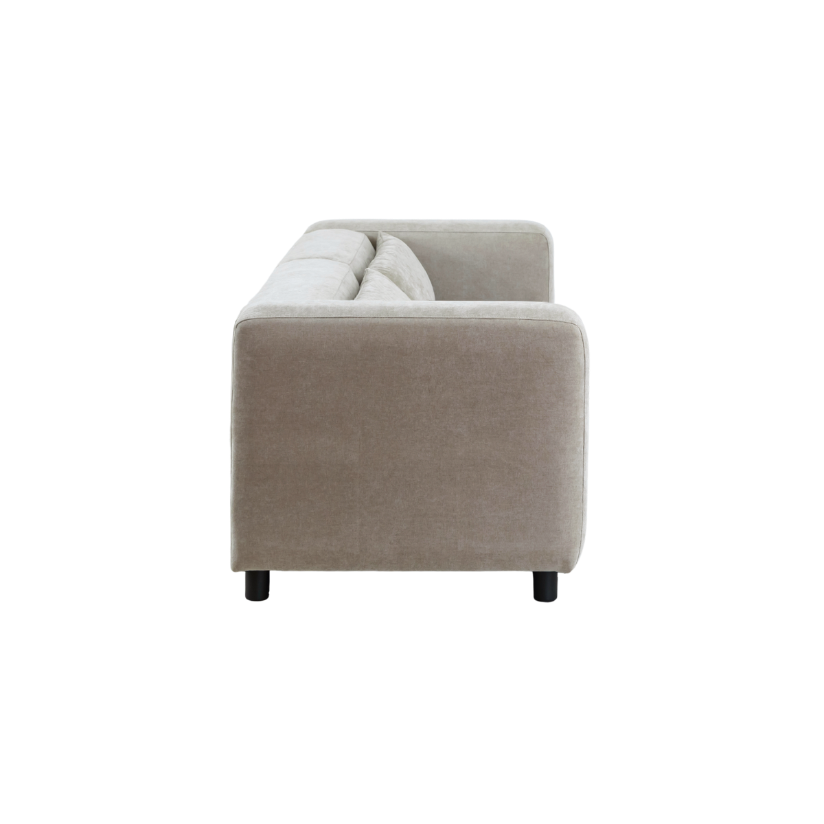 Canapé d'angle beige en tissu Caroline