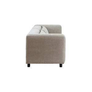 Canapé d'angle beige en tissu Caroline