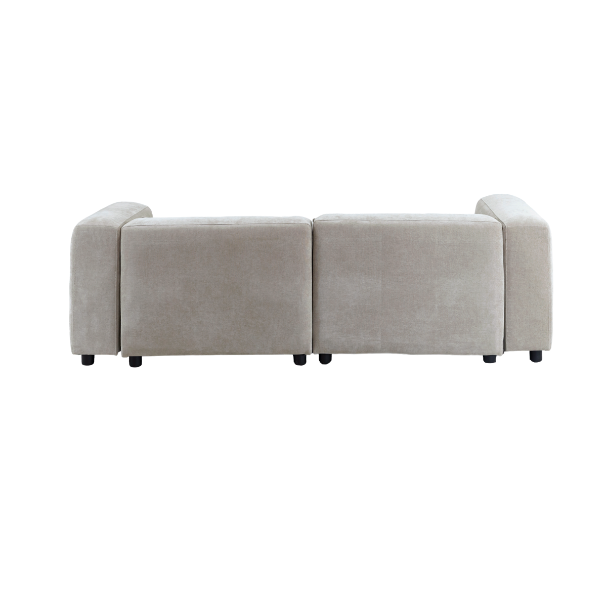 Canapé d'angle beige en tissu Caroline