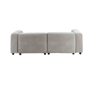 Canapé d'angle beige en tissu Caroline