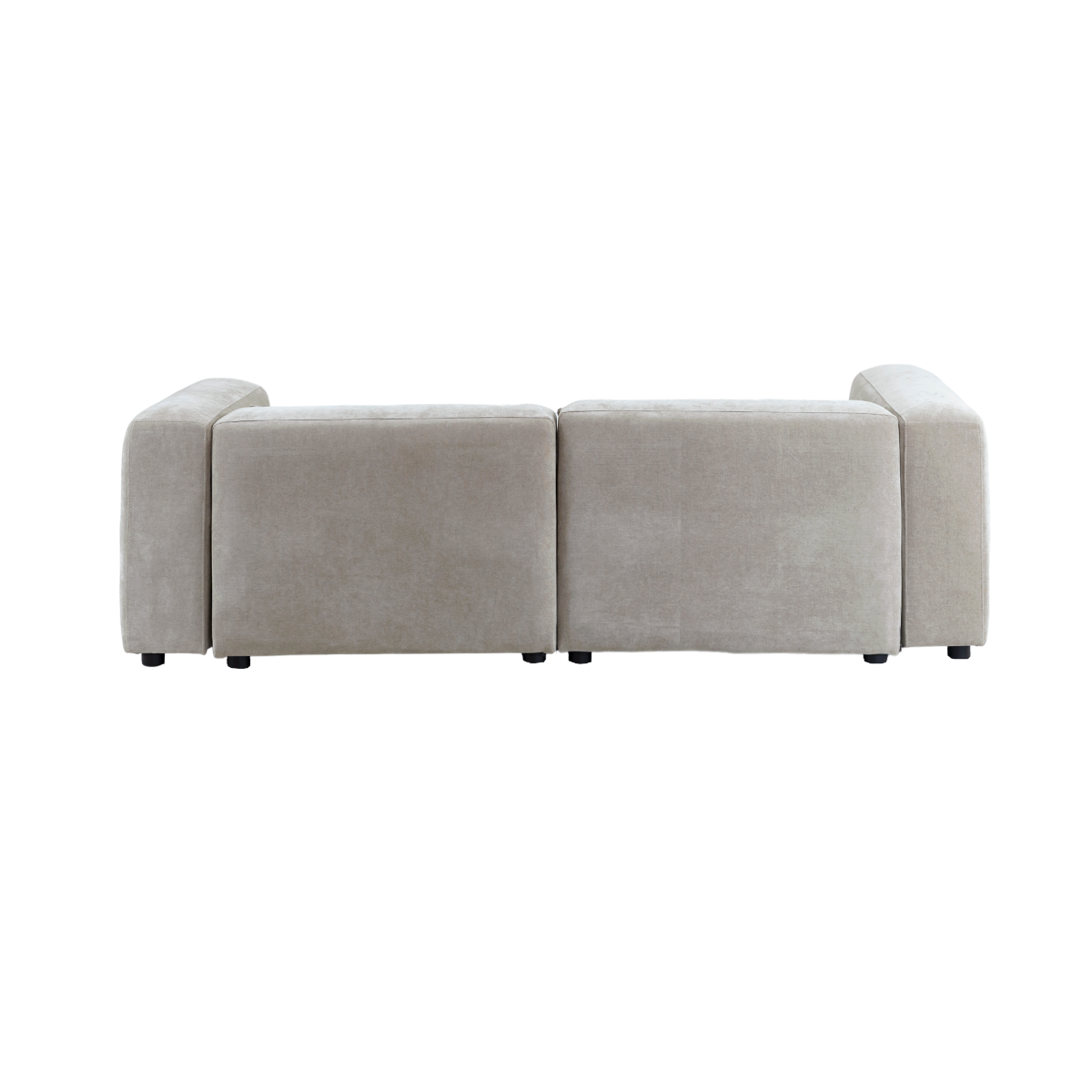 Canapé d'angle beige en tissu Caroline