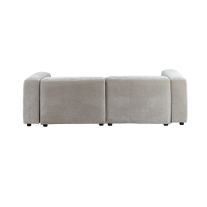 Canapé d'angle beige en tissu Caroline