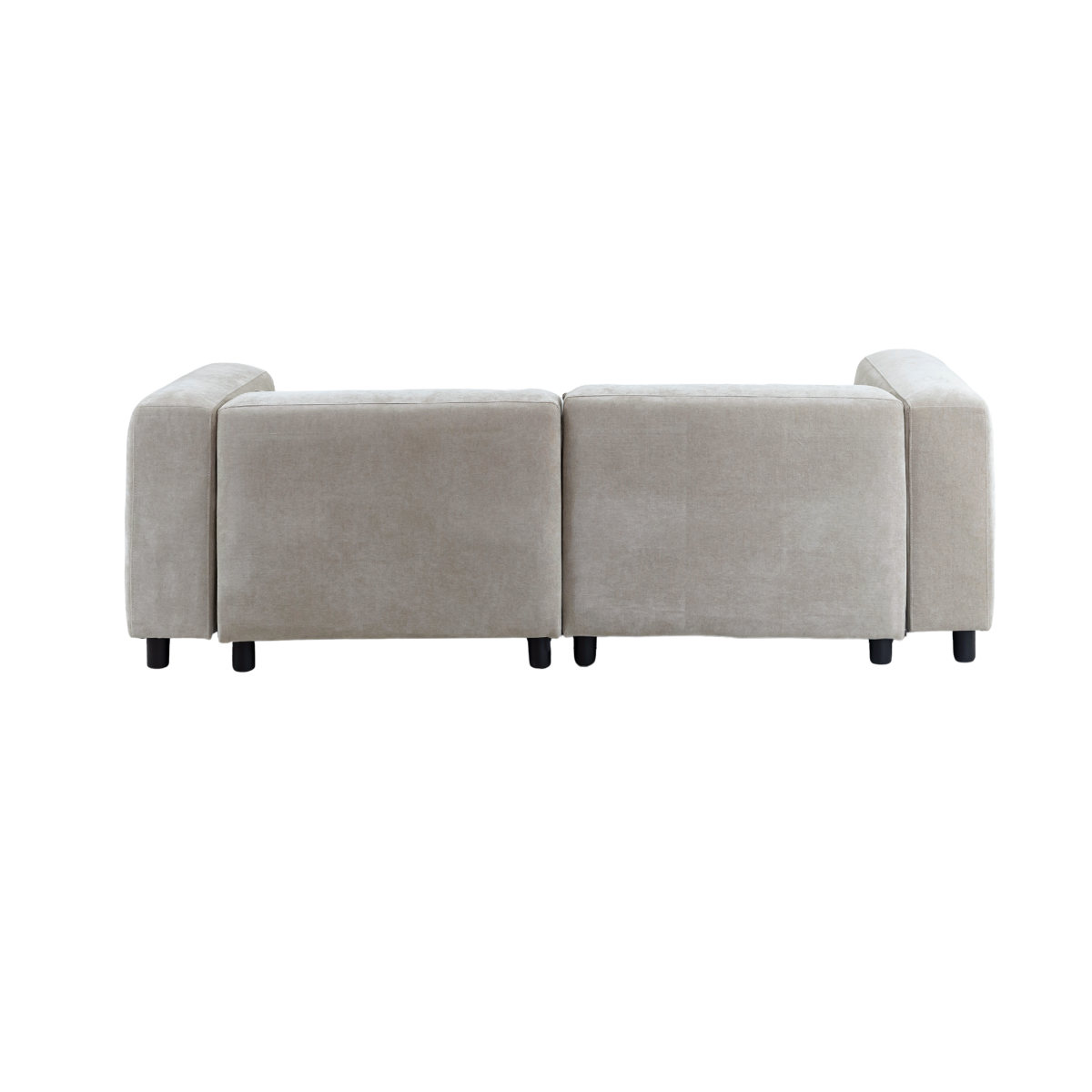 Canapé d'angle beige en tissu Caroline
