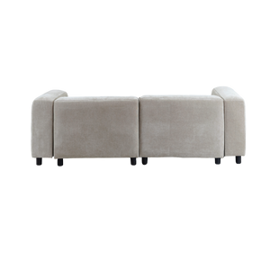 Canapé d'angle beige en tissu Caroline