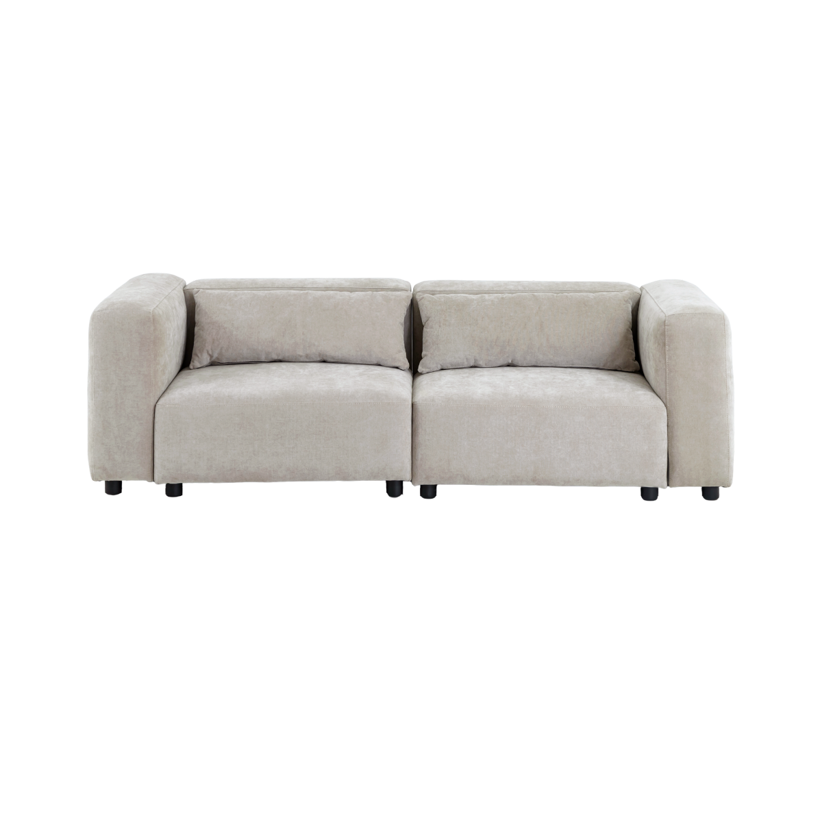 Canapé d'angle beige en tissu Caroline