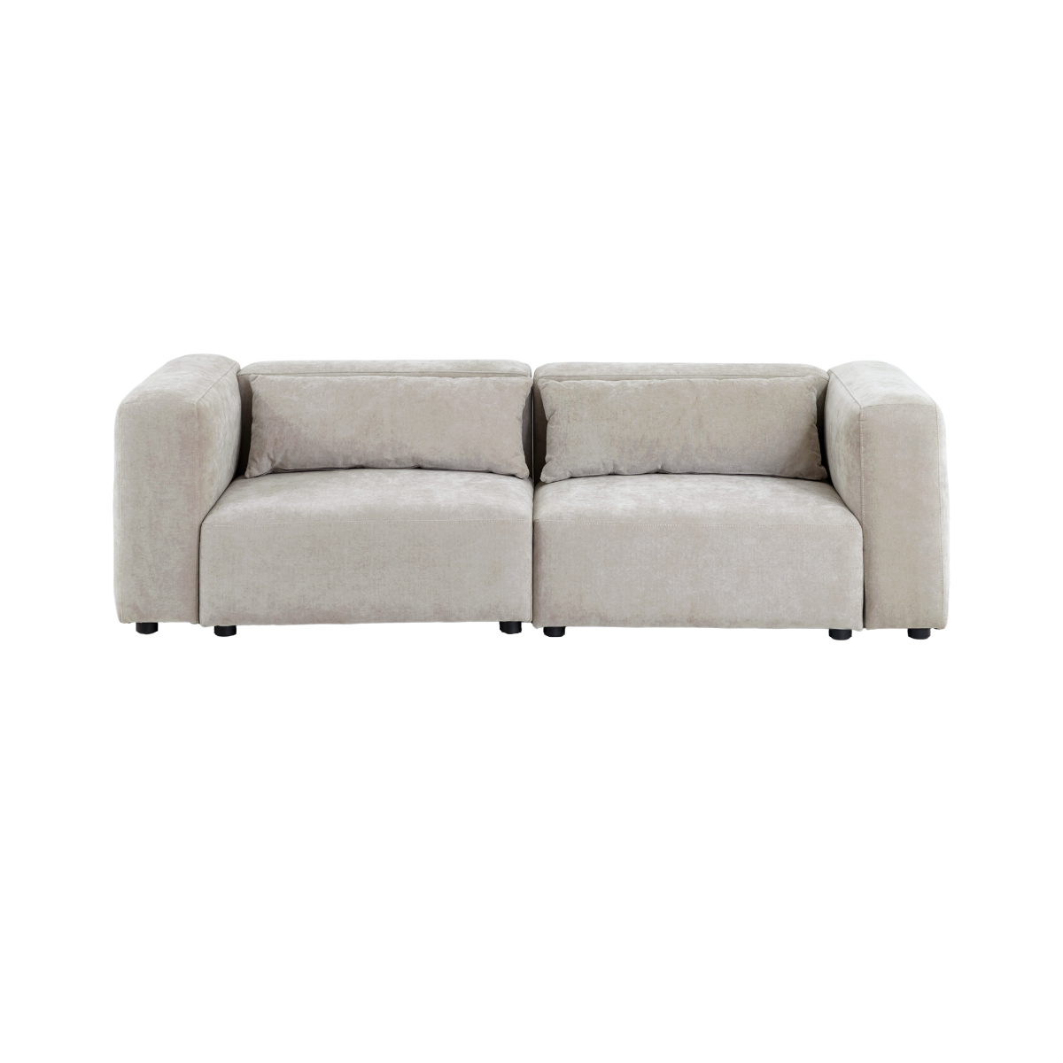 Canapé d'angle beige en tissu Caroline