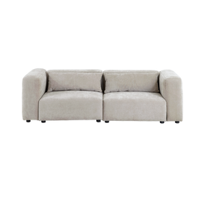 Canapé d'angle beige en tissu Caroline