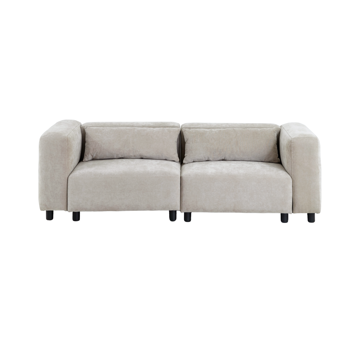 Canapé d'angle beige en tissu Caroline