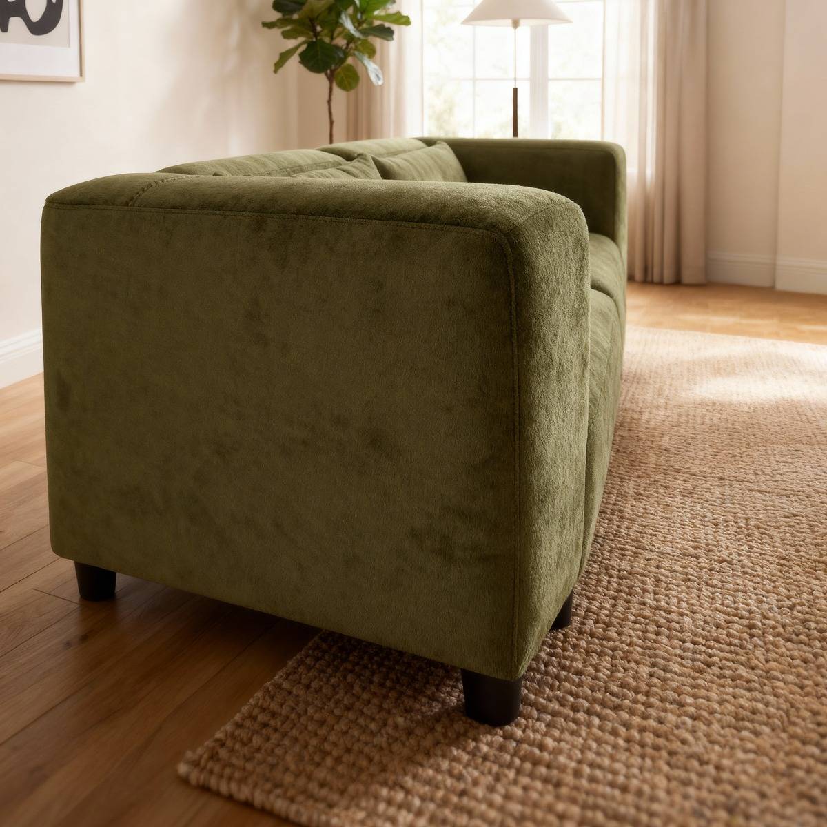 Canapé en tissu vert Solyne