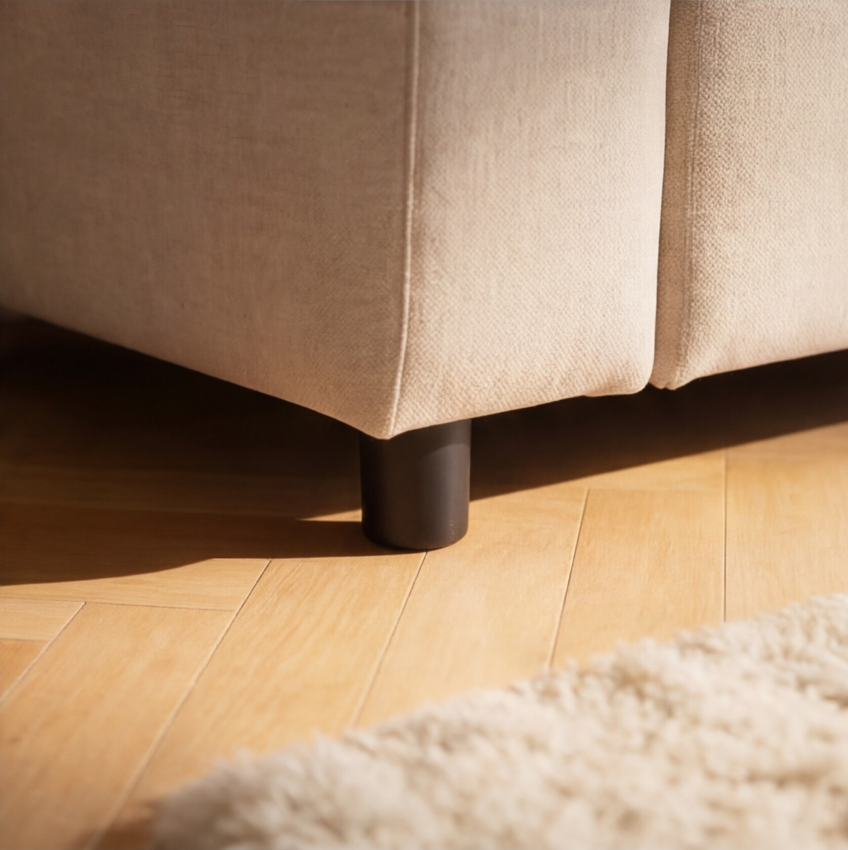 Canapé en tissu beige Solyne