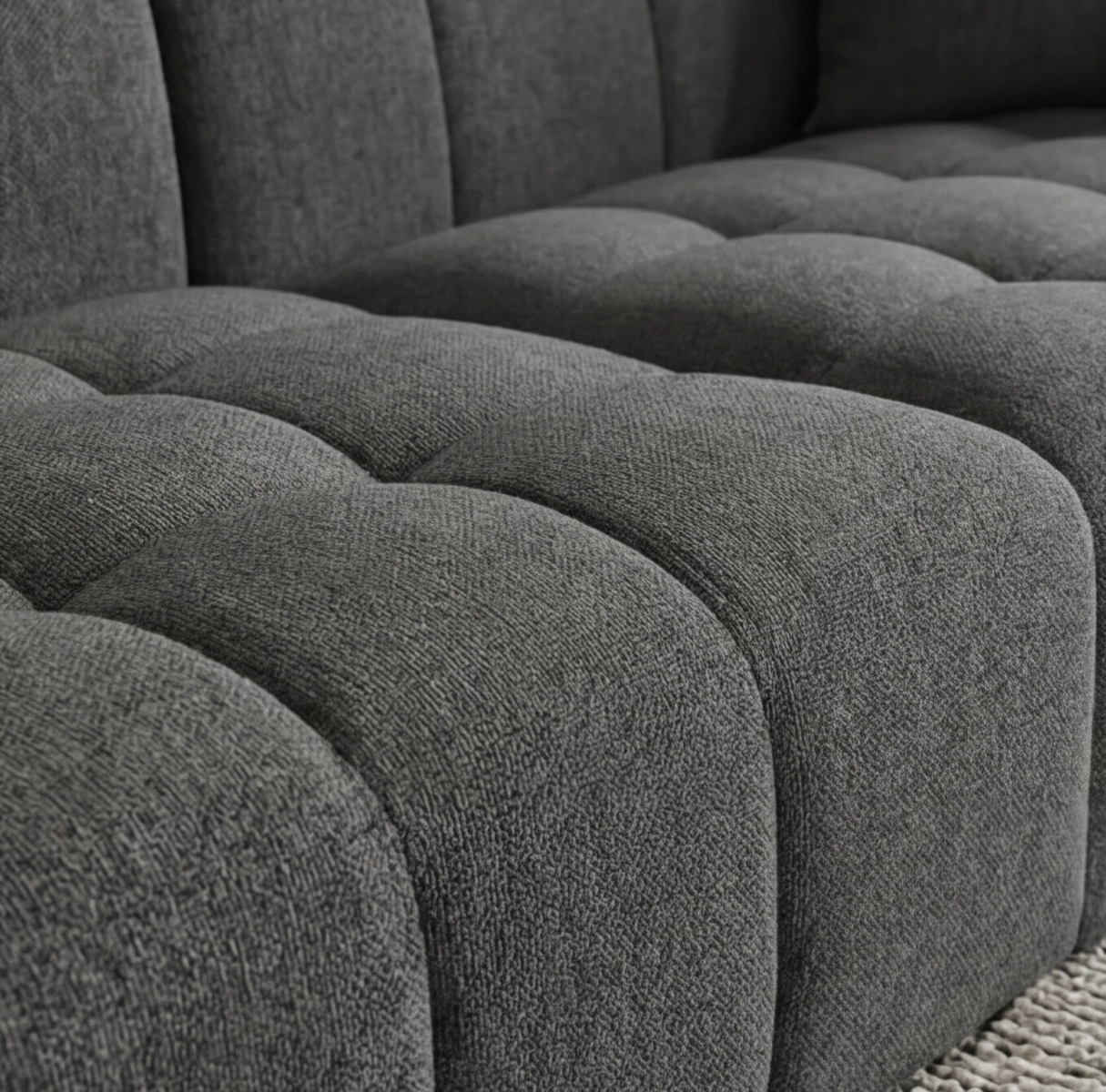 Canapé d'angle gauche en tissu anthracite Davis