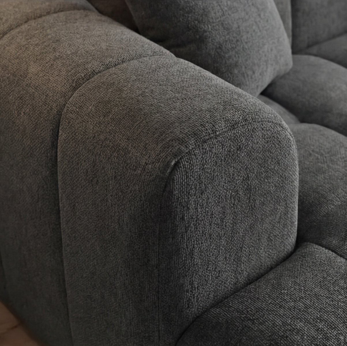 Canapé d'angle gauche en tissu anthracite Davis