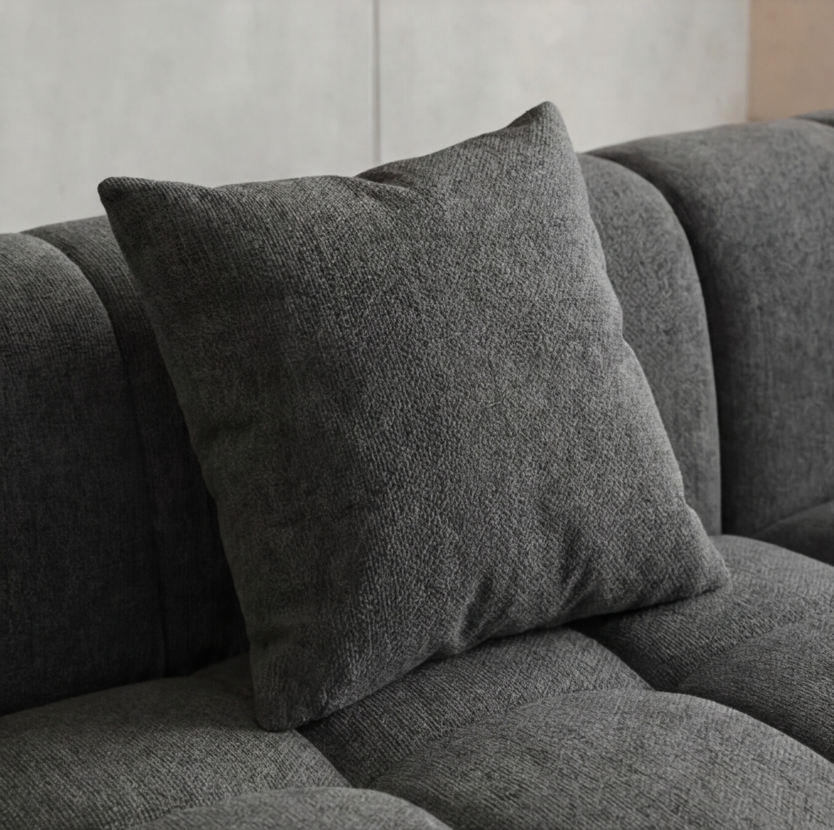 Canapé d'angle gauche en tissu anthracite Davis