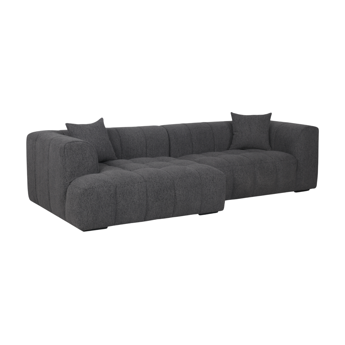 Canapé d'angle gauche en tissu anthracite Davis