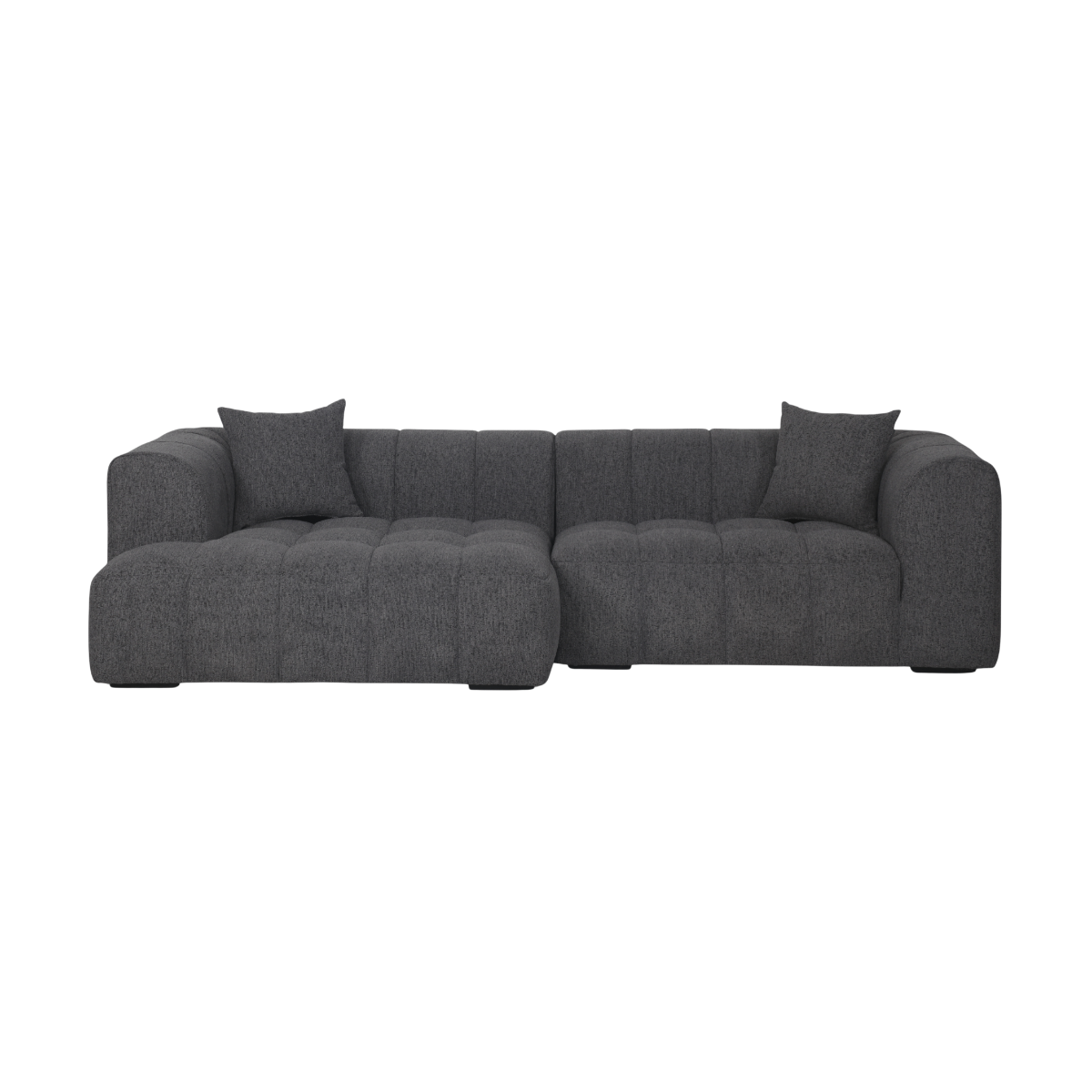 Canapé d'angle gauche en tissu anthracite Davis