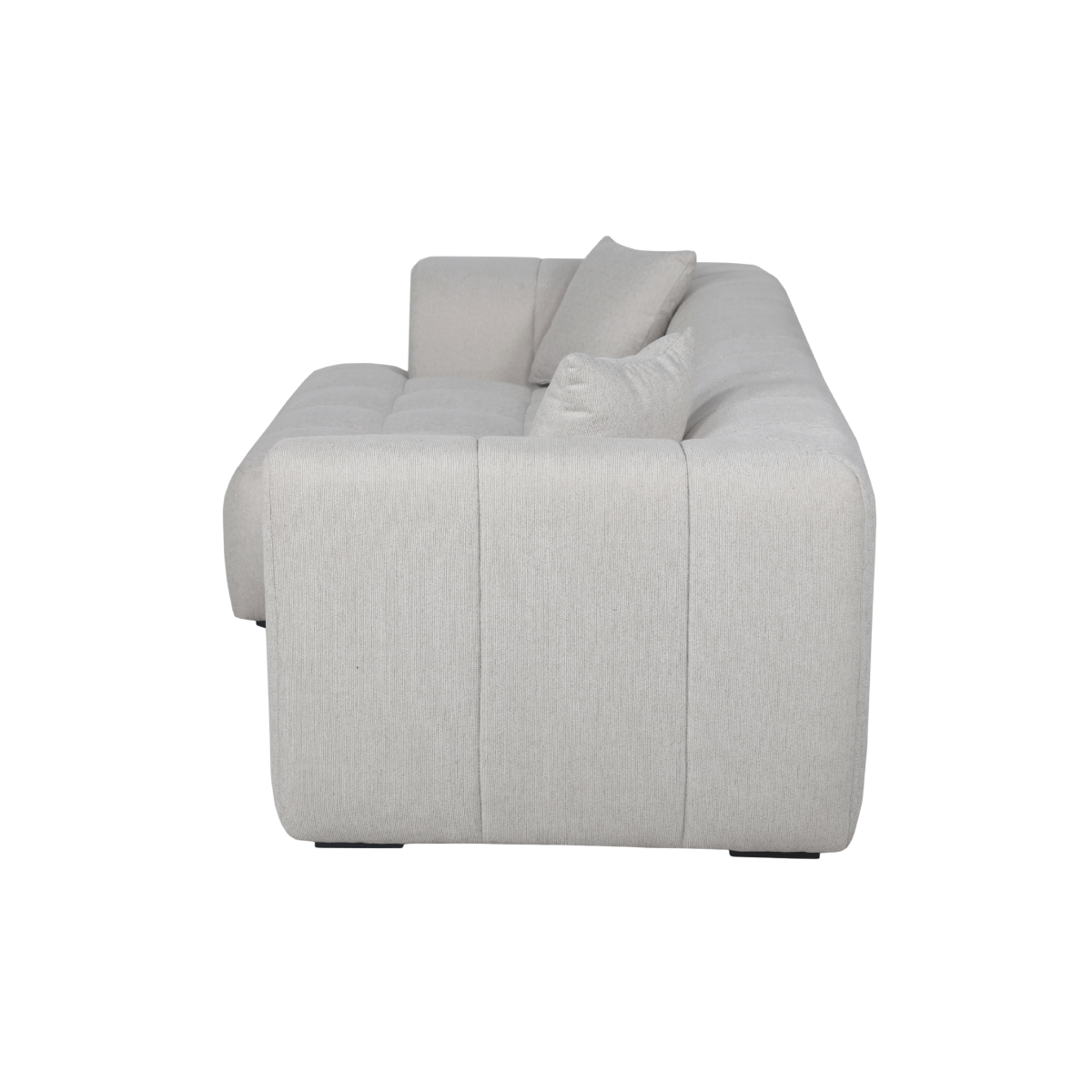 Canapé d'angle gauche en tissu gris clair Davis