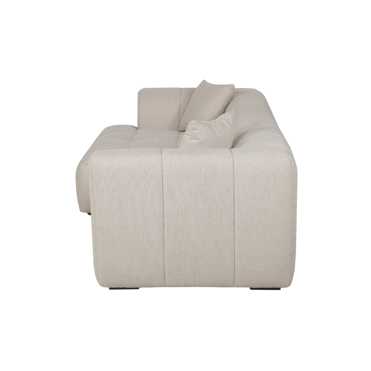 Canapé d'angle gauche en tissu beige Davis