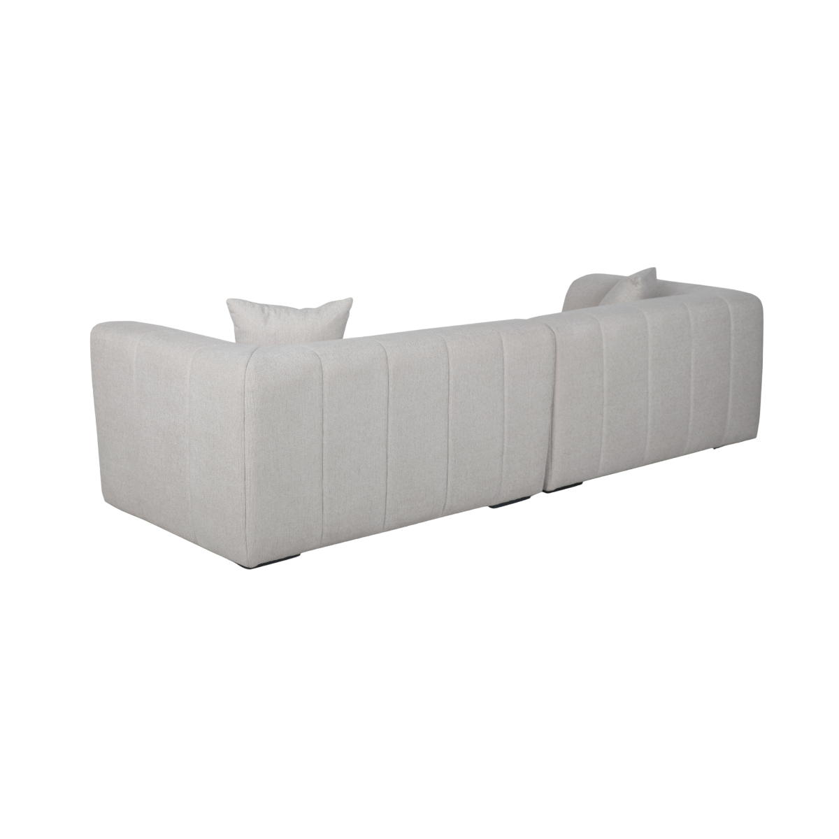 Canapé d'angle gauche en tissu gris clair Davis